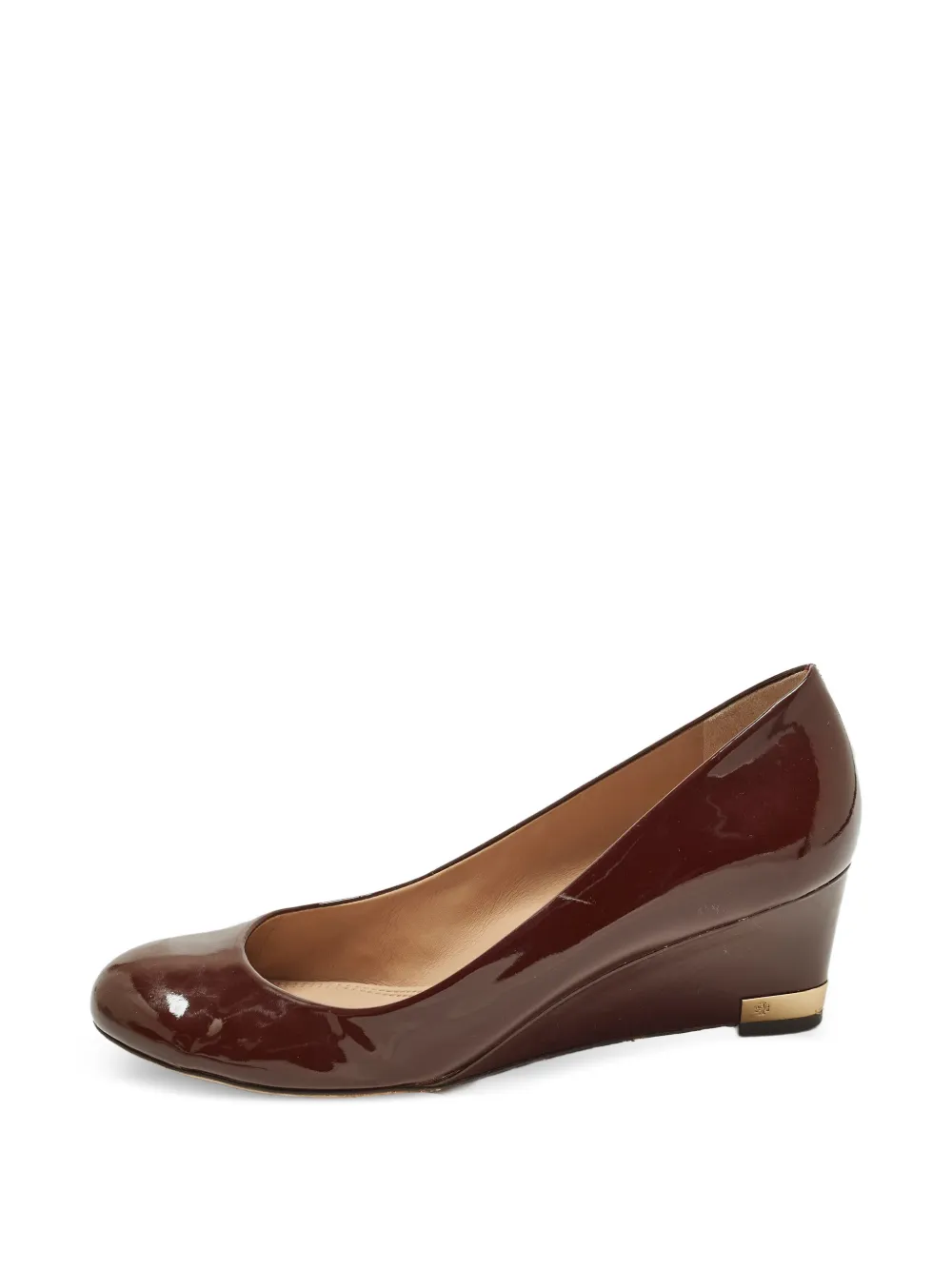 Tory Burch leather wedge pumps - Braun
