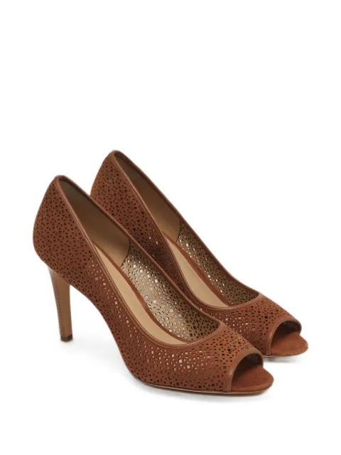 Tory Burch Elinor laser-cut suede heeled pumps