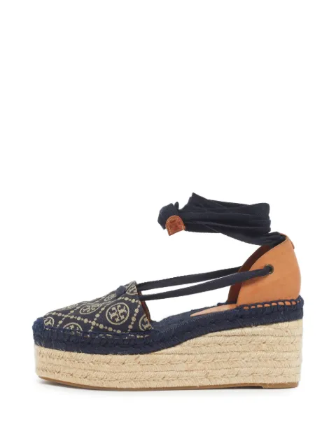 Tory Burch 데님 웨지 에스파드리유 샌들