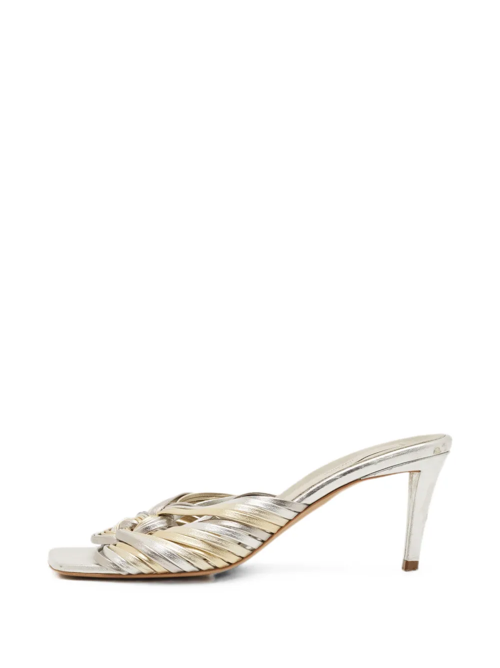 Stella McCartney Pre-Owned knotted leather heeled sandals - Argento
