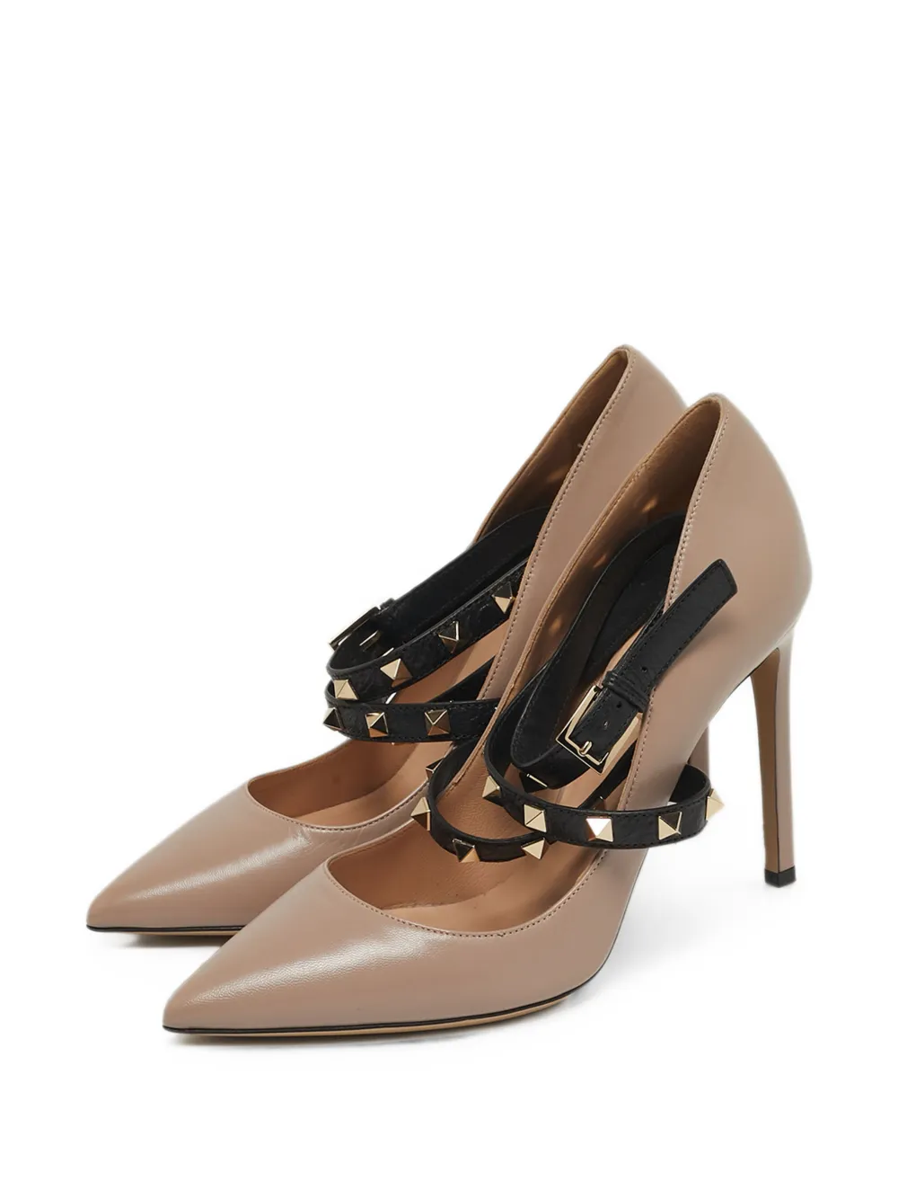 Valentino Garavani Pre-Owned Rockstud ankle wrap pumps - Toni neutri