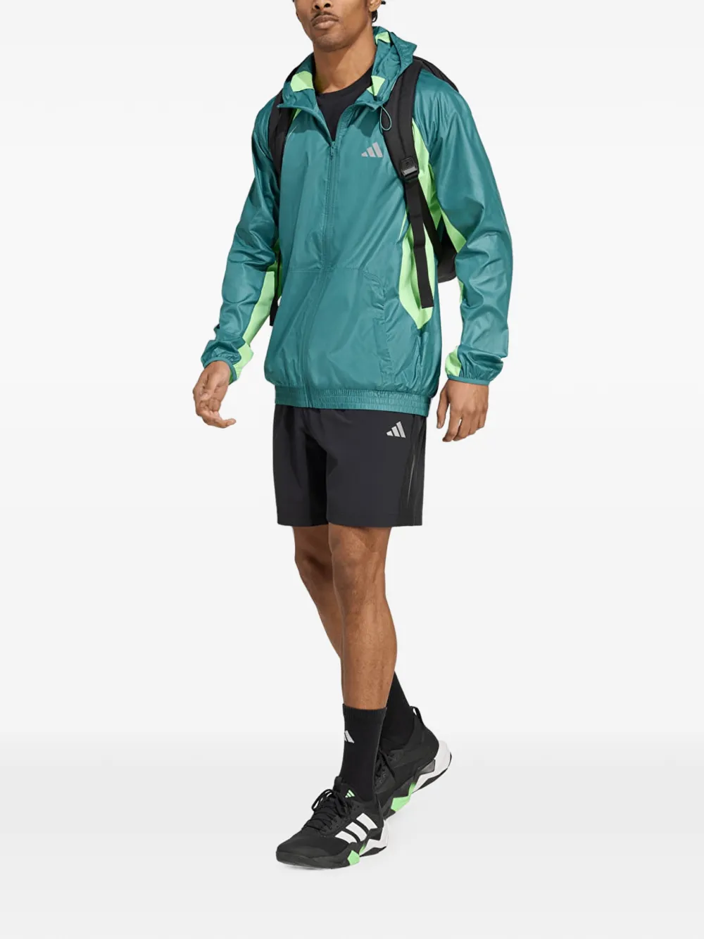 adidas Tech shorts met logo-print en vlakken Zwart