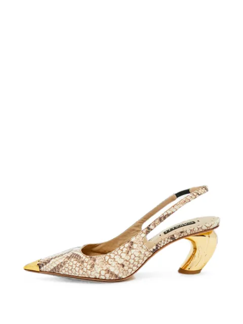 Roberto Cavalli Vintage python-embossed leather pumps