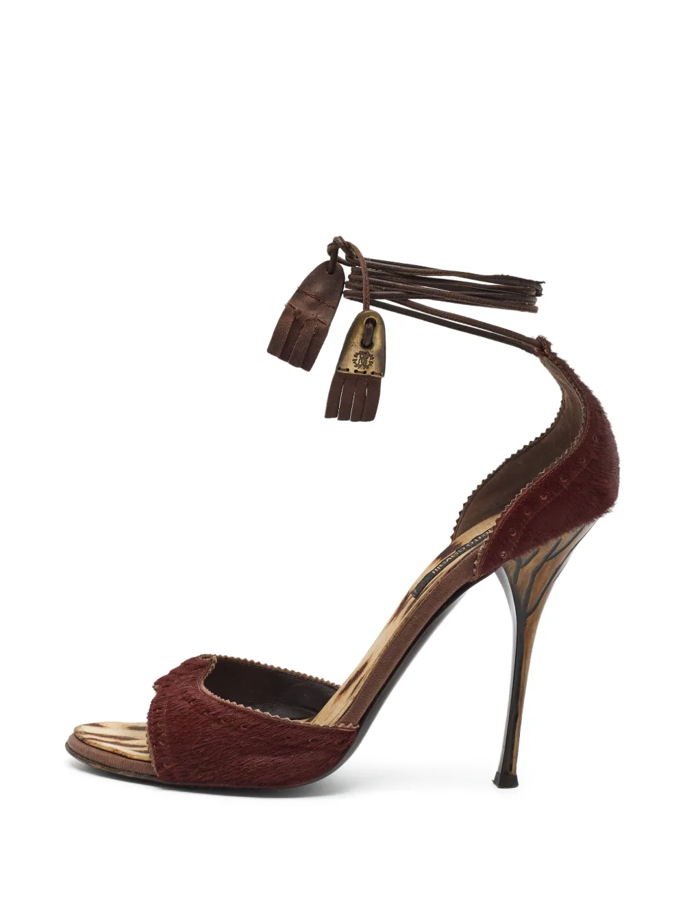 Roberto Cavalli Vintage Sandalen mit Knöchelriemen - Braun