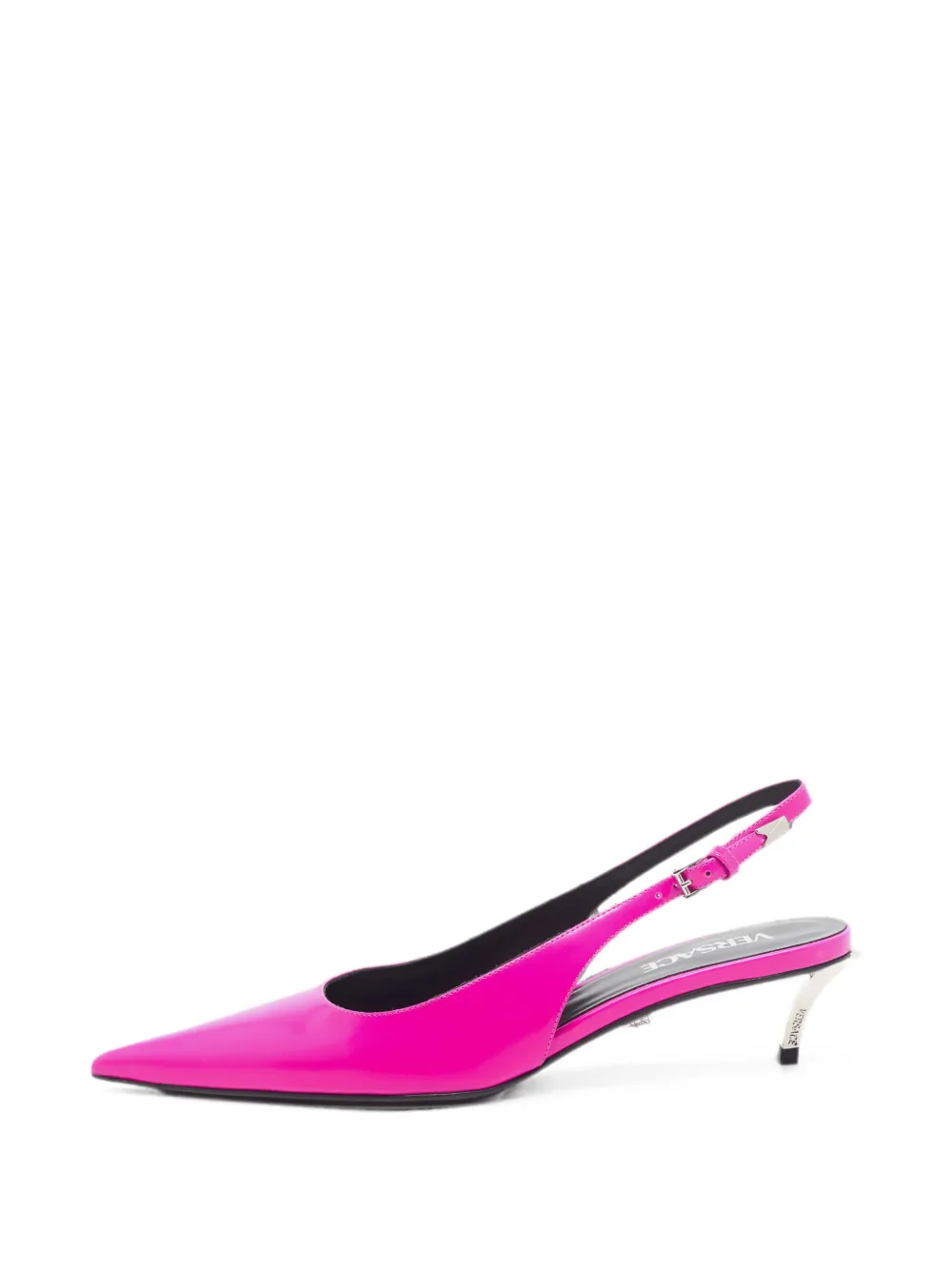 Pre-owned Versace Pin-point Slingback Pumps In Pink