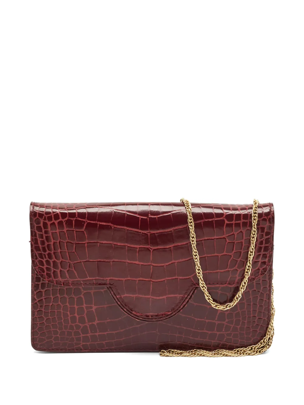 Aspinal Of London Borsa a spalla Ava con effetto coccodrillo - Rosso
