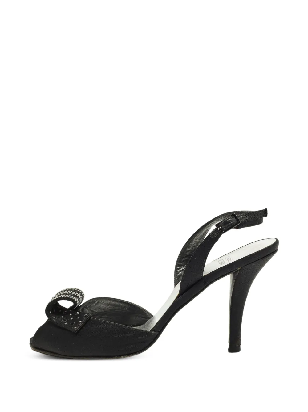 Stuart Weitzman Sandali con cinturino posteriore e cristalli - Nero