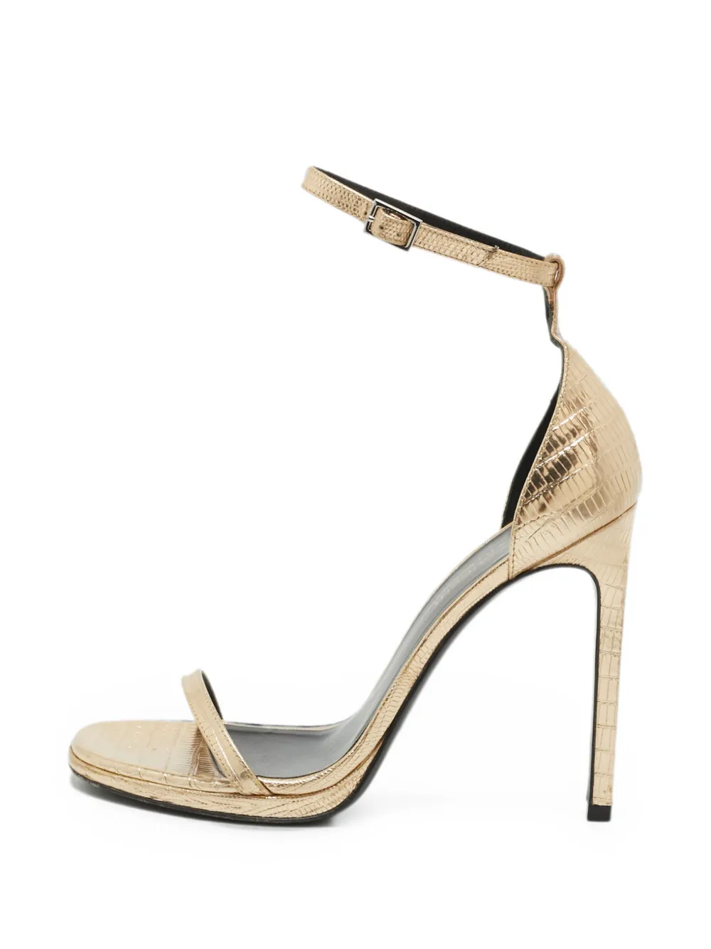 Saint Laurent Pre-Owned Jane Sandalen mit Eidechsen-Effekt - Gold