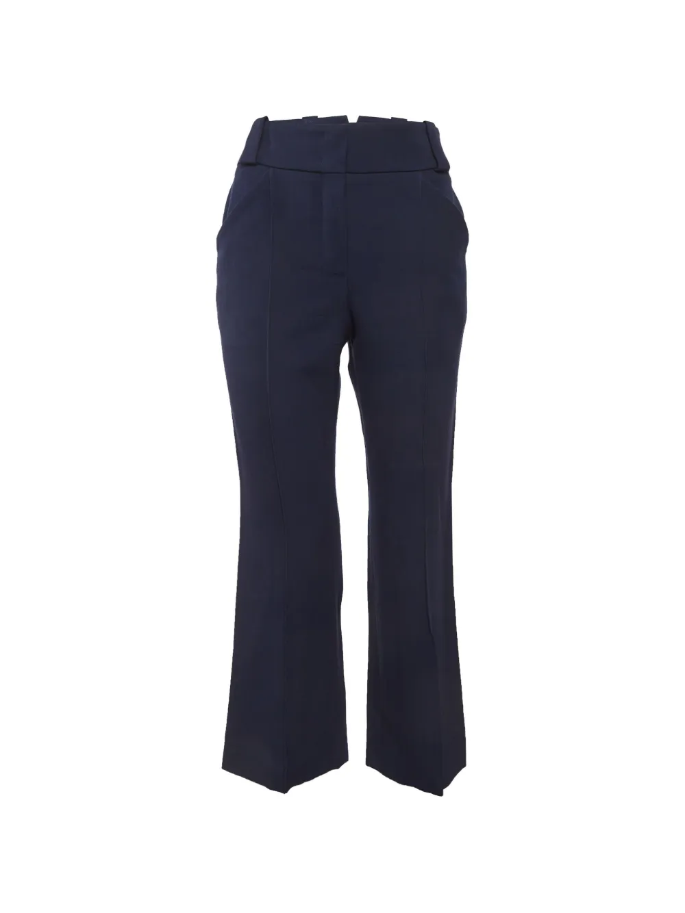 Pre-owned Fendi Flared Gabardine Trousers In Blue