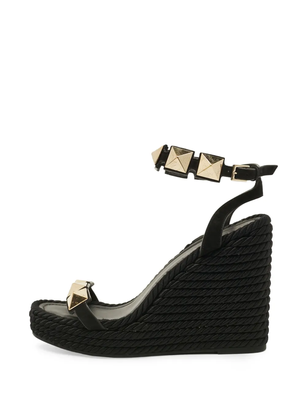 Valentino Garavani Pre-Owned Espadrilles Roman Stud con zeppa - Nero