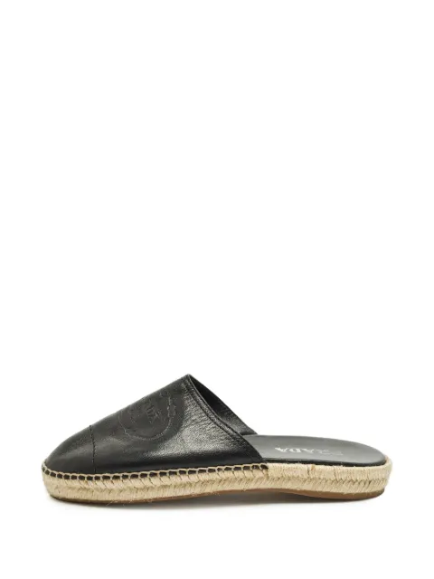 Prada Pre-Owned embossed-logo espadrille mules