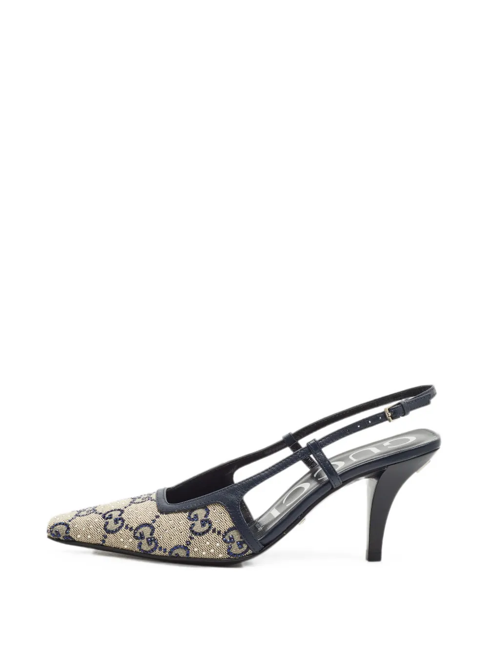 Gucci Pre-Owned GG crystal-embellished slingback pumps - Nude