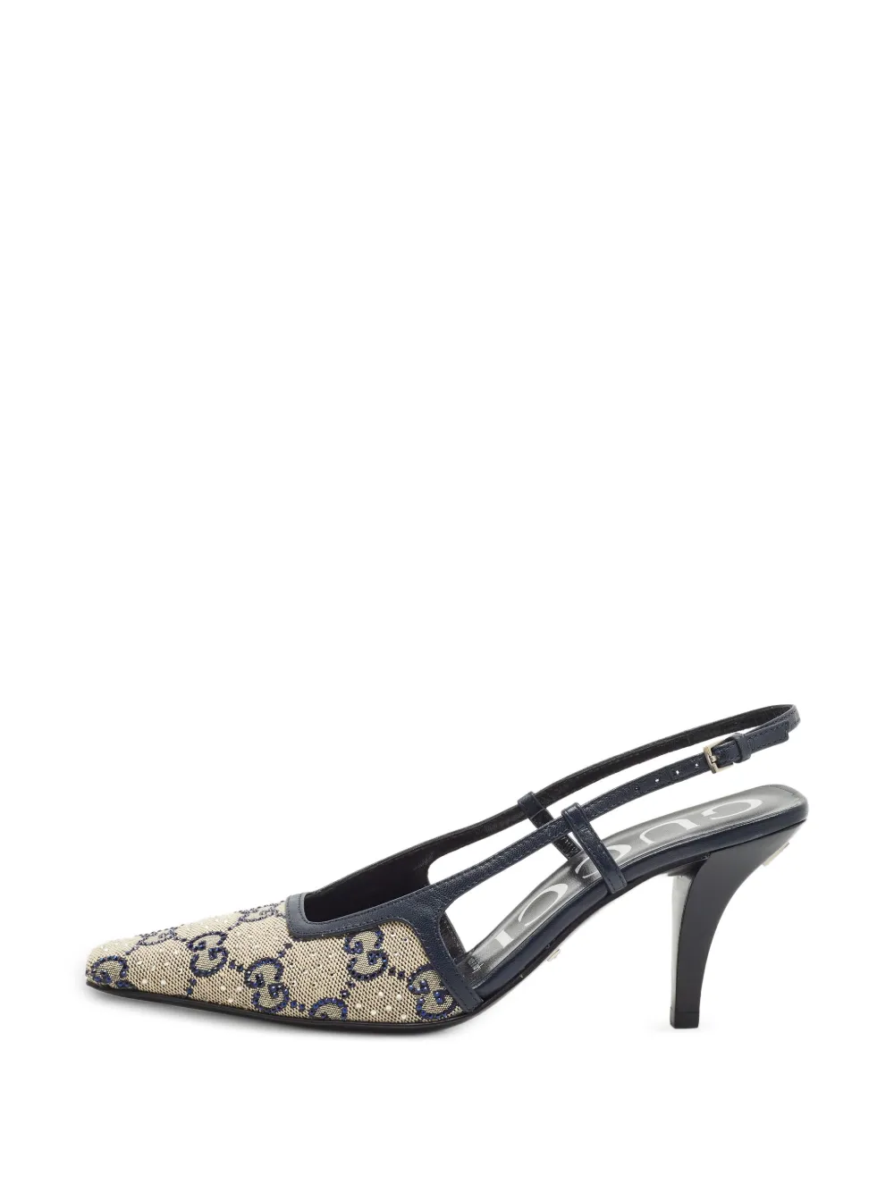 Gucci Pre-Owned GG crystal-embellished slingback pumps - Nude
