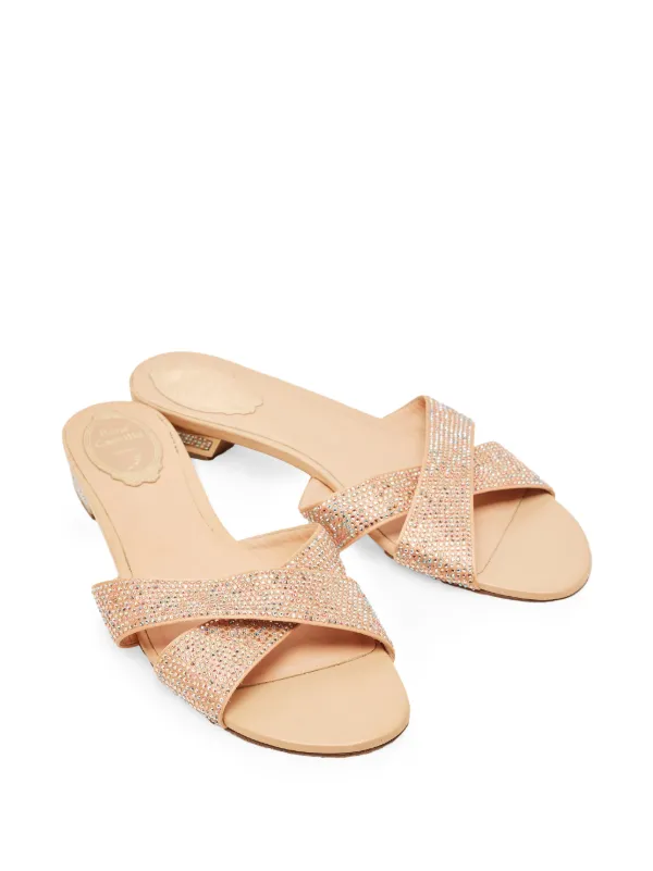 RENE CAOVILLA ビジュー装飾 サンダル René Caovilla ビジュートリム サンダル | ニュートラル | FARFETCH JP
