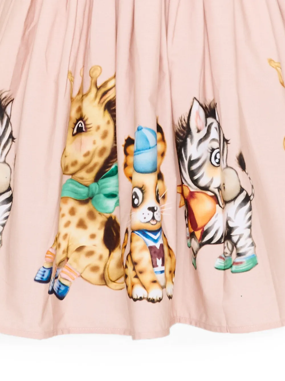 Molo Geribbelde jurk met dieren-print Roze