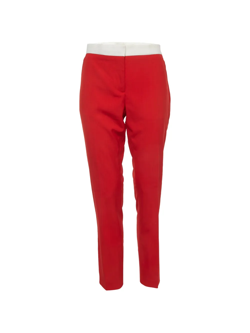 Pre-owned Burberry Hanover Straight-cut Trousers In Red