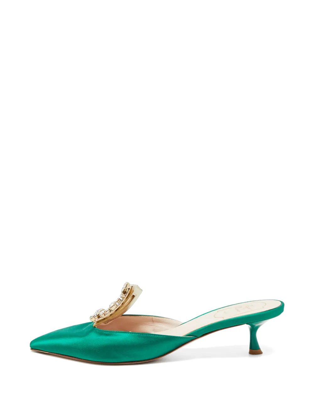 Roger Vivier Vintage RV Broche crystal-embellished mules - Grün