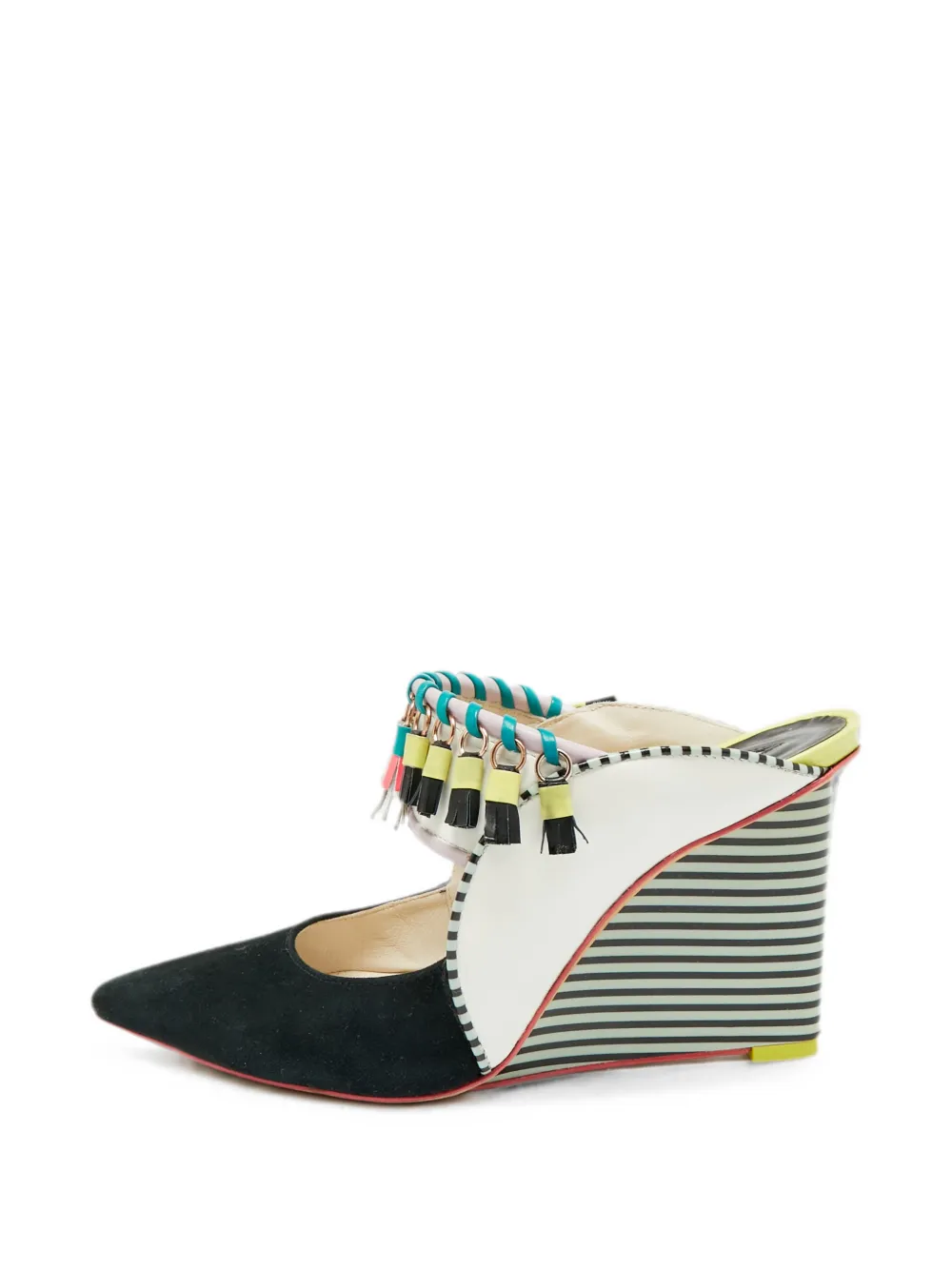 Sophia Webster tassel wedge mules - Nero