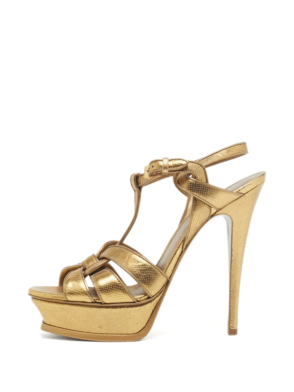 Saint Laurent Pre-Owned Tribute leather platform sandals - Oro