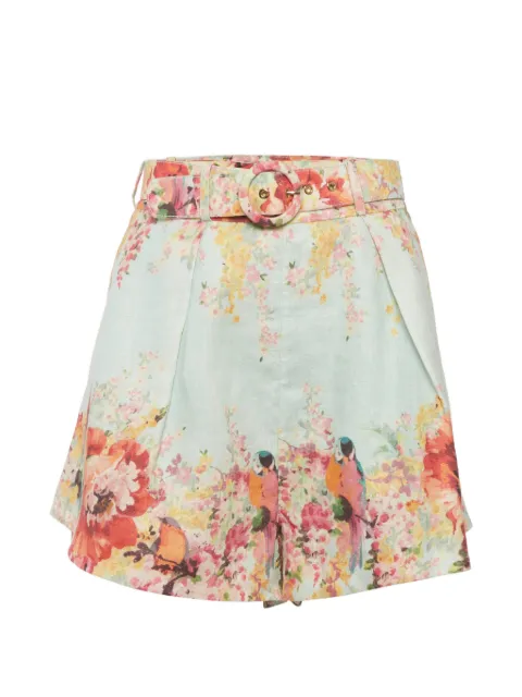 ZIMMERMANN floral-print belted shorts