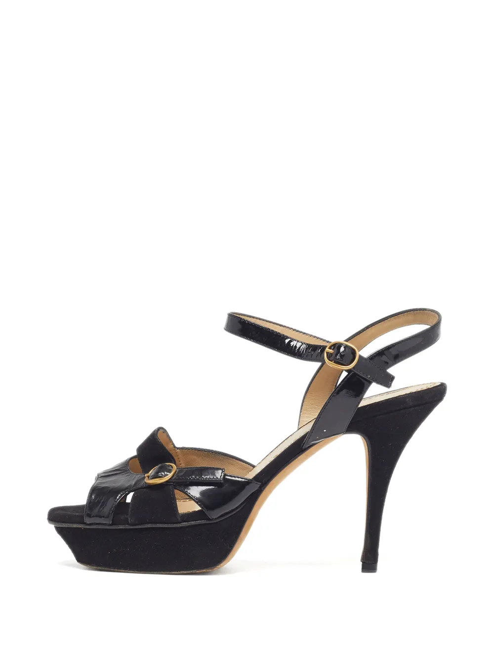 Saint Laurent Pre-Owned buckle-detail ankle-strap sandals - Nero