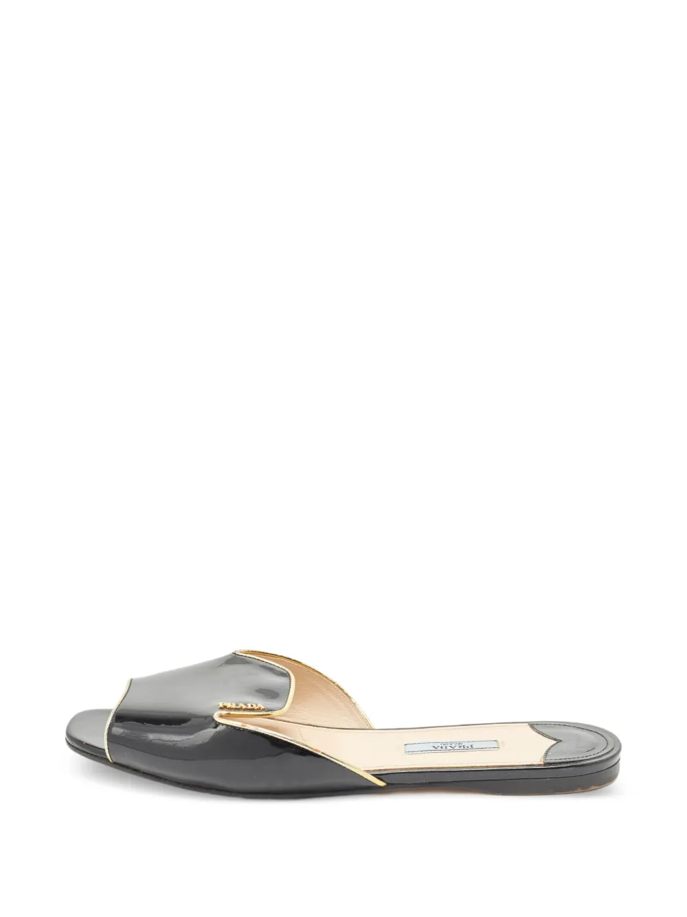 Prada Pre-Owned logo-plaque patent leather sandals - Nero
