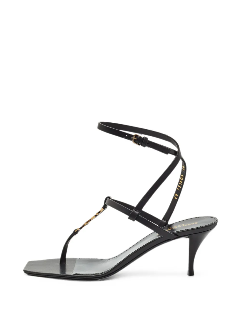 Saint Laurent Pre-Owned Cassandra Sandalen mit Knöchelriemen - Schwarz