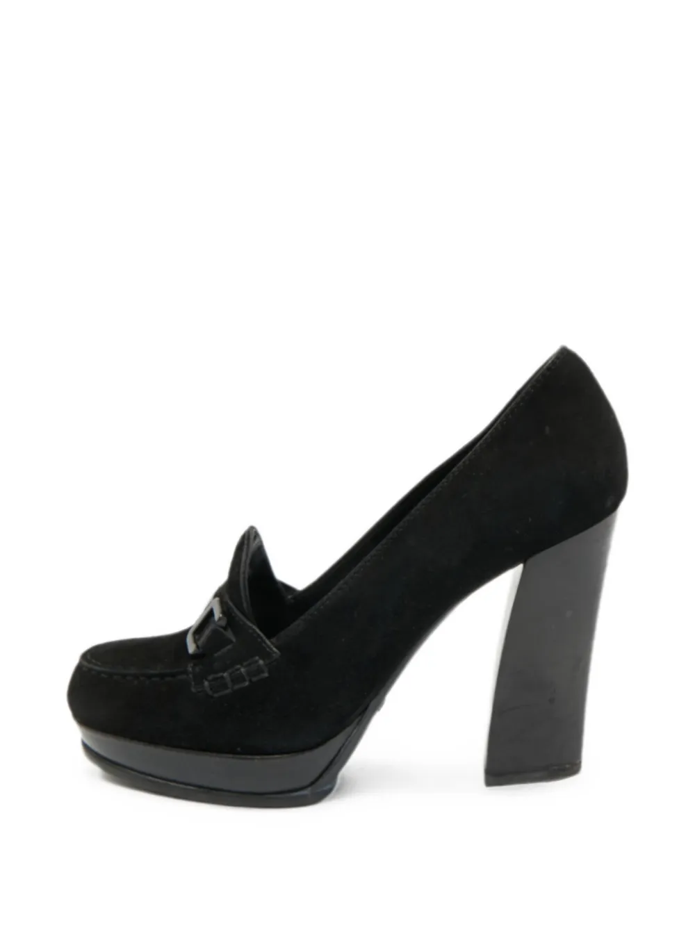 Tod's Vintage Wildlederpumps mit Blockabsatz - Schwarz