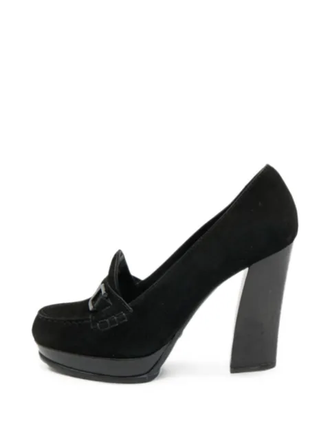 Tod's Vintage suede block-heel pumps