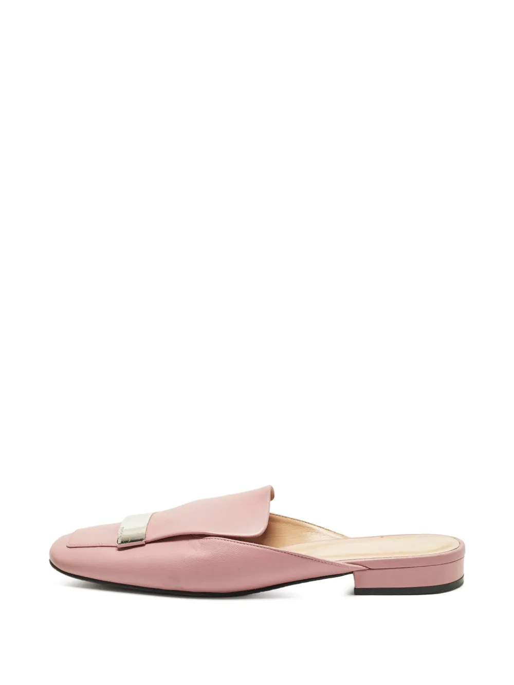 Sergio Rossi Flache Mules mit Logo - Rosa
