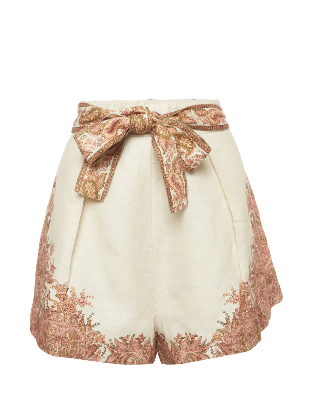 ZIMMERMANN Brighton paisley-print mini shorts - Bianco
