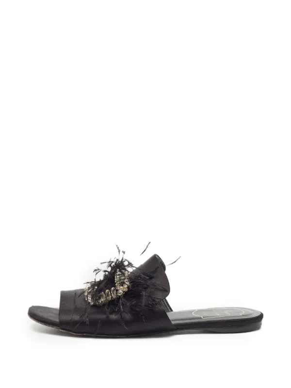 Roger Vivier Vintage ビジュートリム サンダル | ブラック | FARFETCH JP