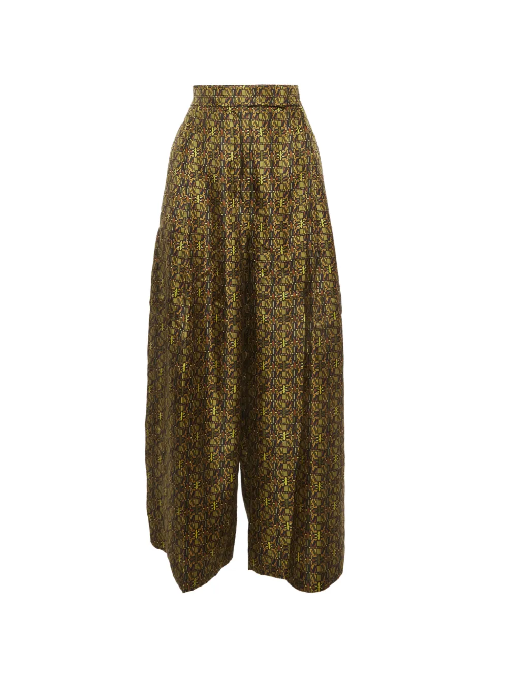 Max Mara printed side-slit cropped palazzo pants - Verde