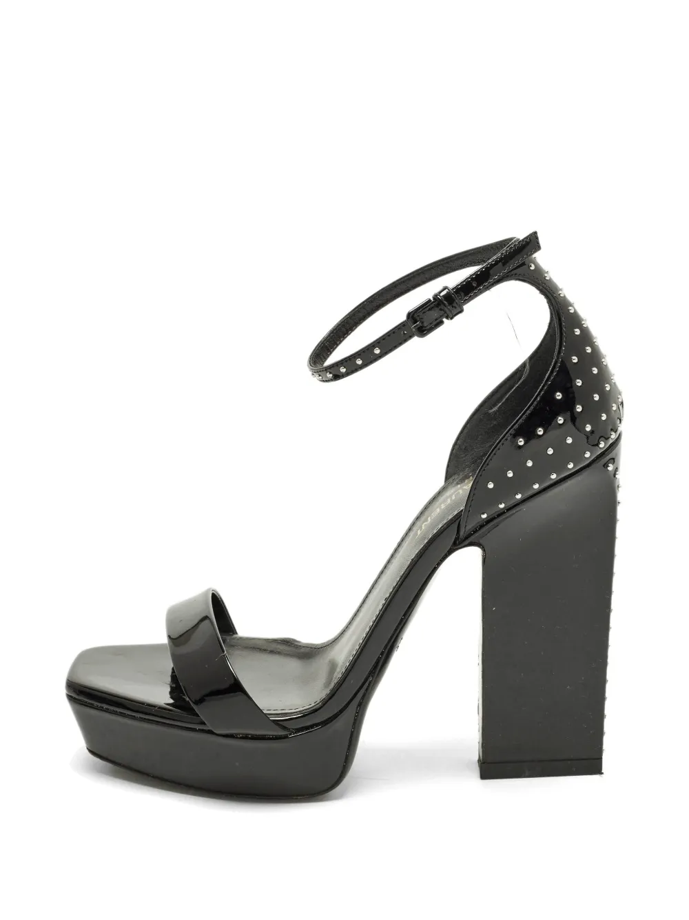 Saint Laurent Pre-Owned Verzierte Plateau-Sandalen - Schwarz