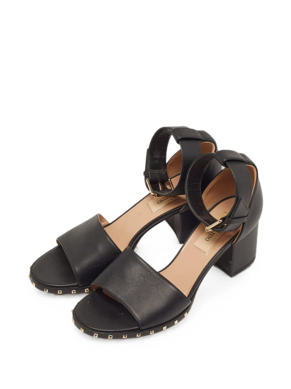 Valentino Garavani Pre-Owned Sandali Soul Rockstud con cinturino alla caviglia - Nero