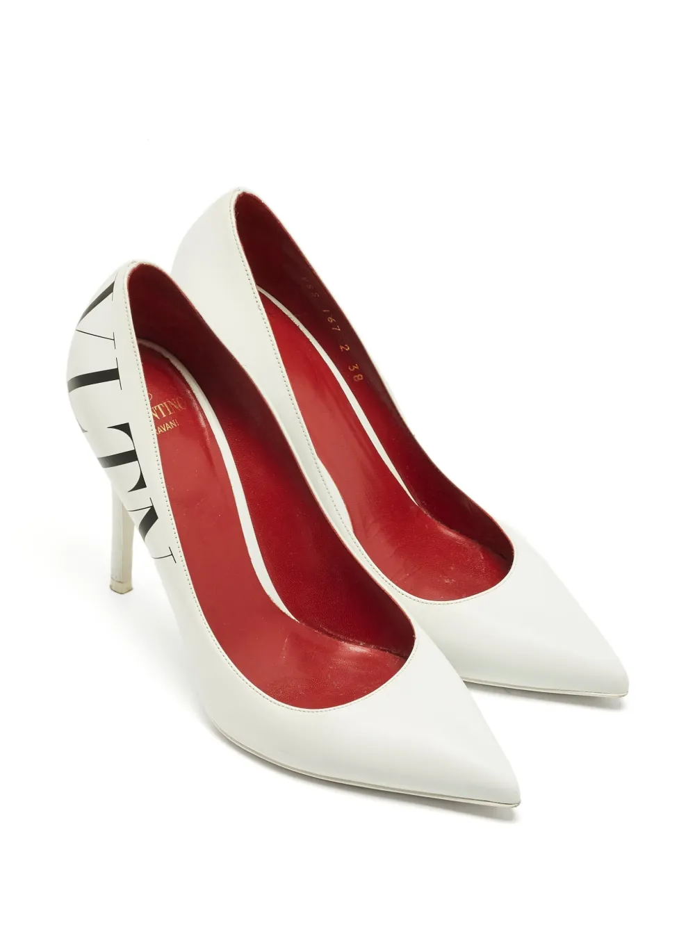 Valentino Garavani Pre-Owned VLTN leather heeled pumps - Bianco