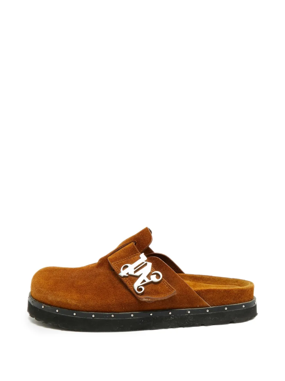 Palm Angels studded logo-detail mules - Braun