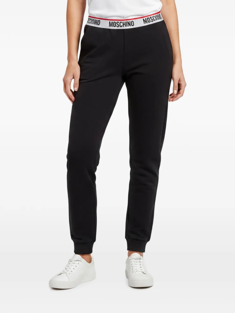 Moschino Pre-Owned Pantaloni sportivi con banda logo - Nero