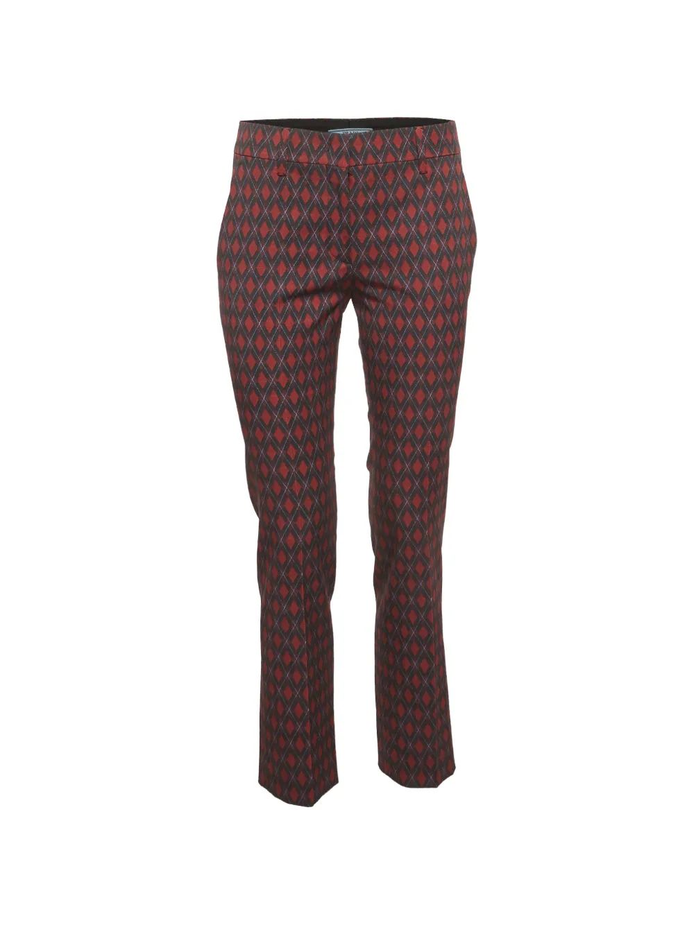Prada Pre-Owned geometric-print straight-leg trousers - Nero