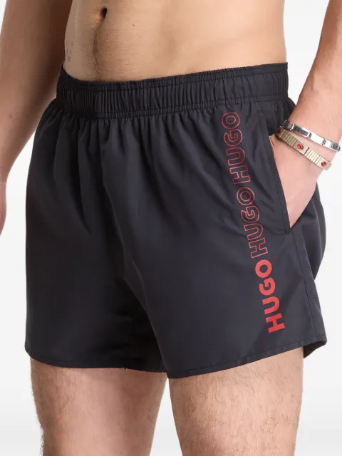 HUGO Tiki logo-print swim shorts