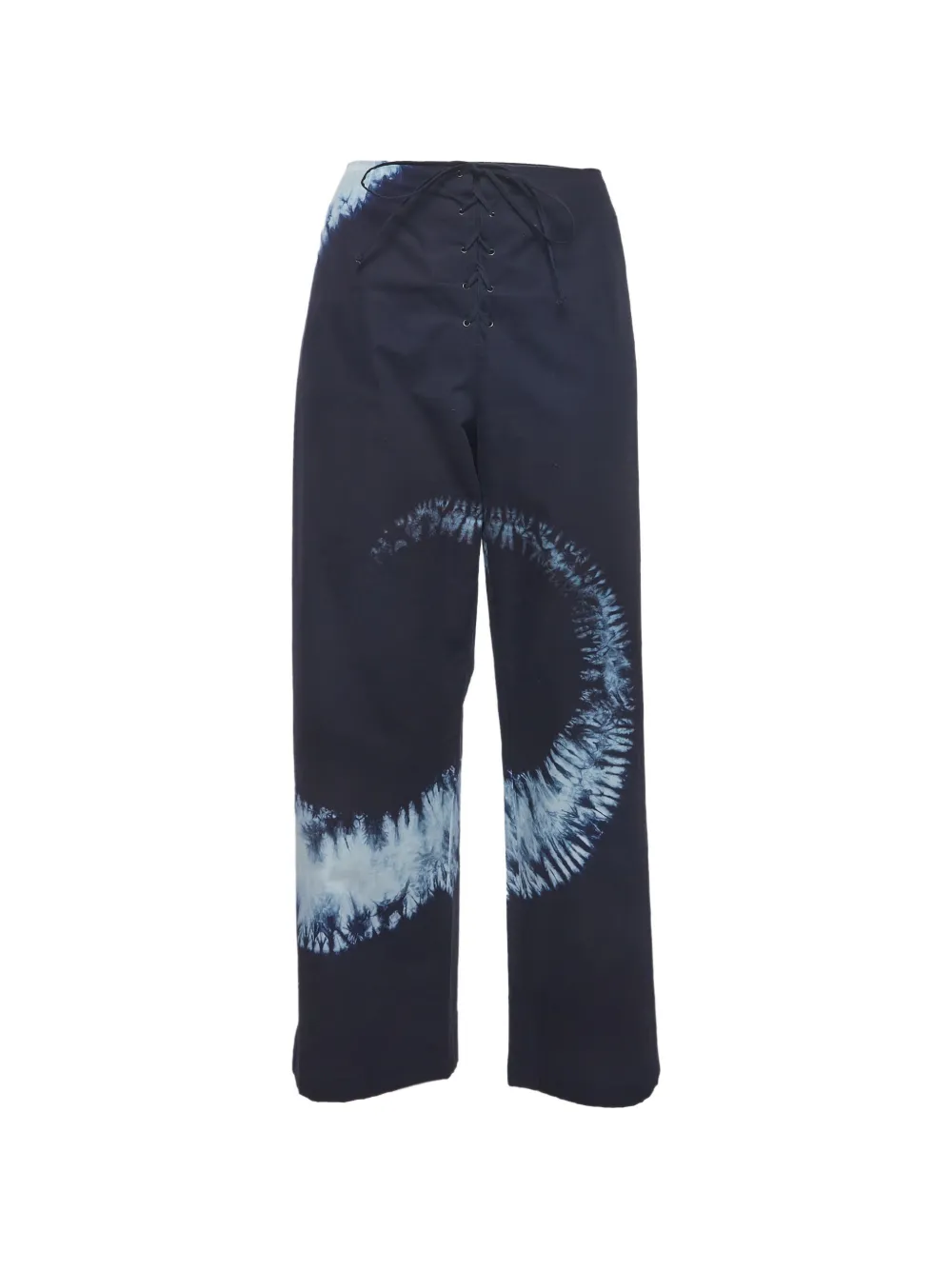 Christian Dior Pre-Owned tie-dye lace-up trousers - Blau