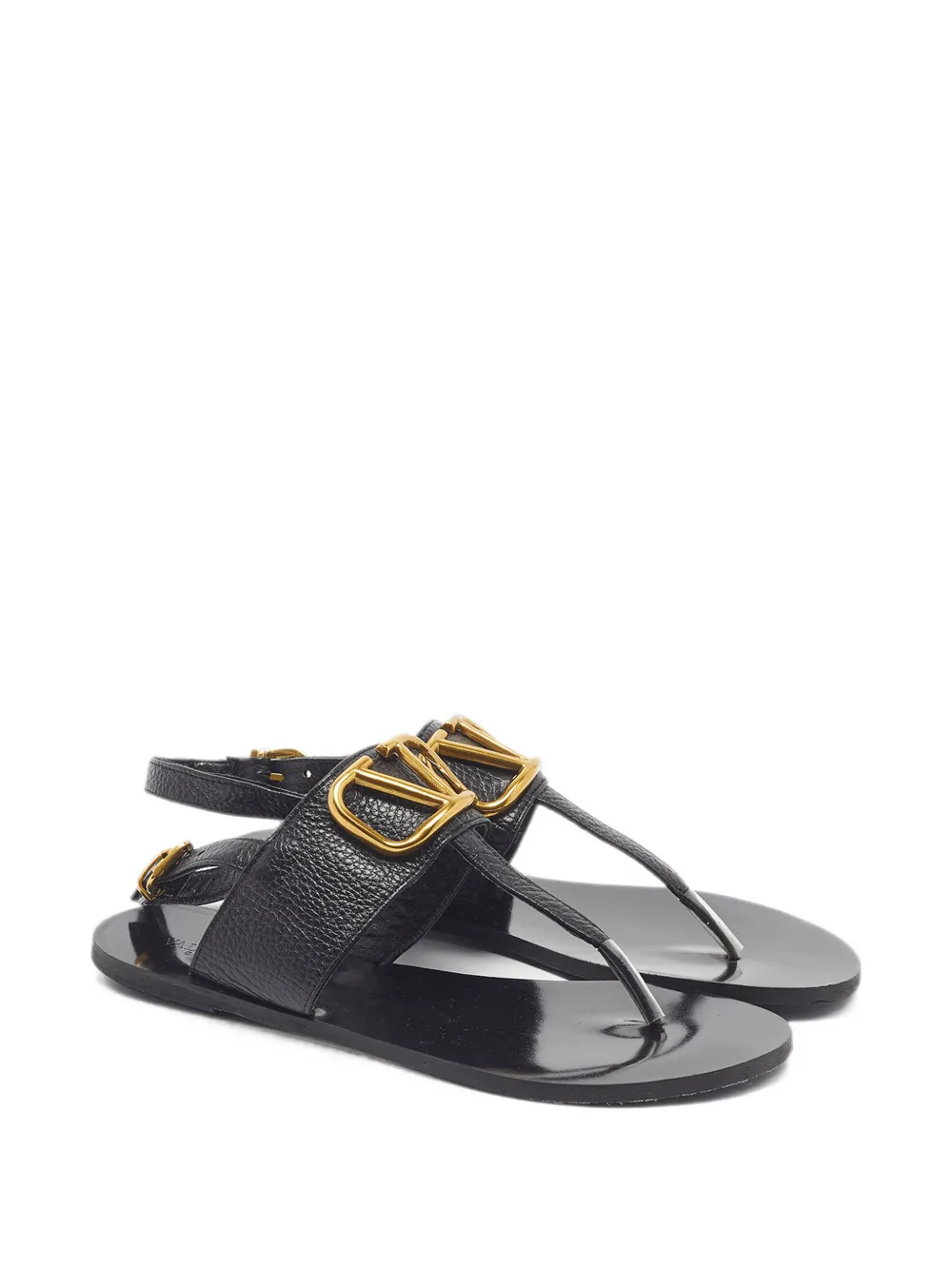 Valentino Garavani Pre-Owned Sandali VLogo in pelle - Nero