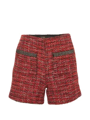 Red tweed shorts