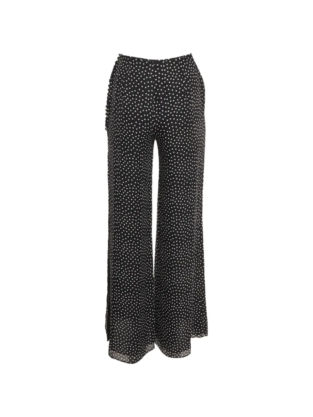Brunello Cucinelli polka-dot side-slit trousers - Schwarz