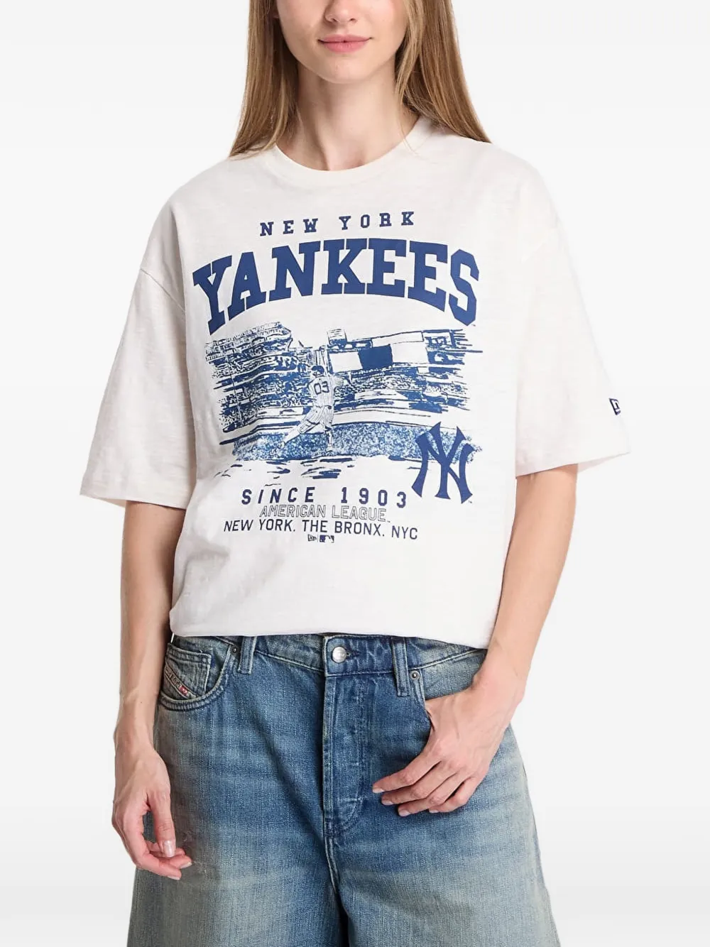 NEW ERA CAP MLB Slub Stadium T-shirt Beige