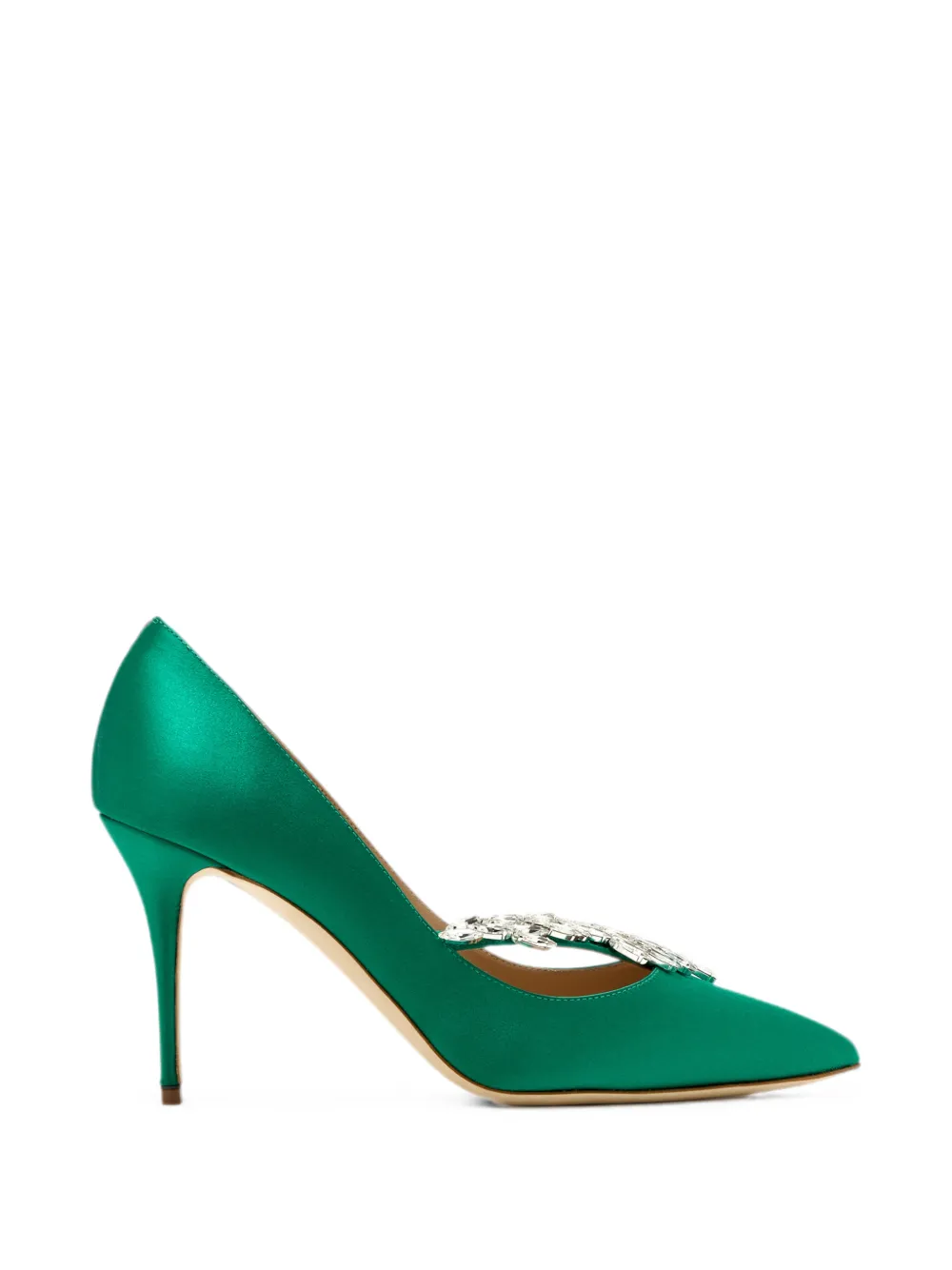 Manolo Blahnik Nadira crystal-embellished pumps Groen