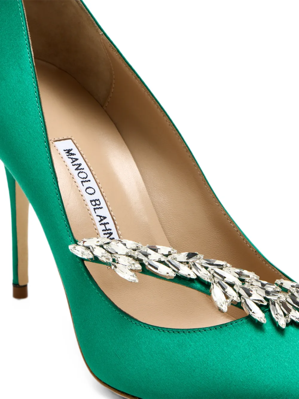 Manolo Blahnik Nadira crystal-embellished pumps Groen