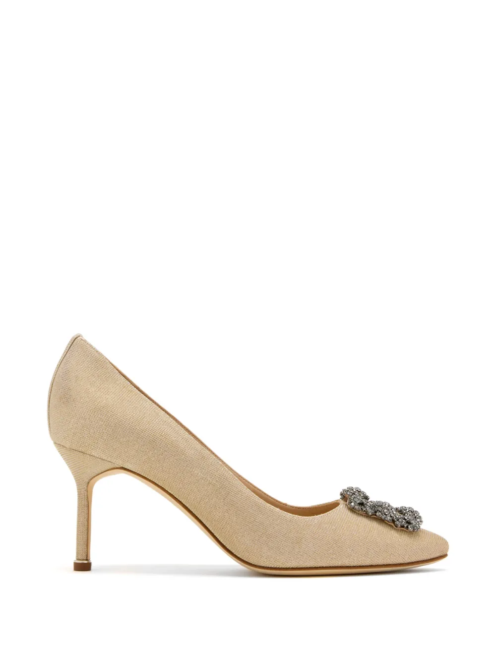Manolo Blahnik Hangisi crystal-buckle pumps Beige