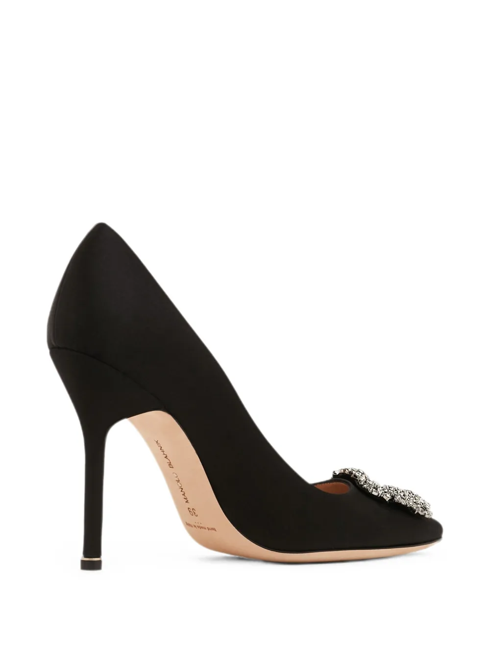 Manolo Blahnik Hangisi crystal-buckle pumps Zwart