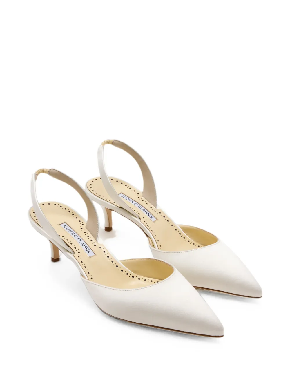 Manolo Blahnik Carolyne Bride pointed-toe slingback pumps Wit